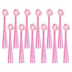 Rainbow Dance Ribbons, Wrist Streamers 20″ & 12 Pcs & White & Rose Pink