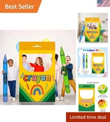 Back to School Crayon Box Photo Backdrop & Balloon Set – Perfect for Photos