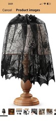 Halloween Lamp Shade Cover/ Fireplace Lace Cobweb with Spider Gothic Party Decor