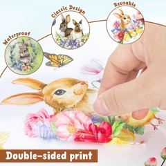9 Sheets Easter Window Clings, 87 PCS 7.87×11.81 inches, Multicolored