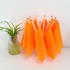 Consummate 25 Pack Solid Orange Flag Small Mini Plain Orange DIY Flags on Stick,