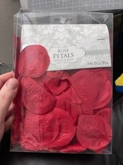 Red Rose Petals Fabric Confetti 300 Petals Party Supply New!!!