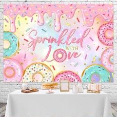 Sprinkled with Love Donut Backdrop Donut Boy Baby Sprinkle Background Donut G…
