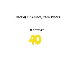 40th Birthday Anniversary Confetti Number 40 Sequins Metallic Foil Golden