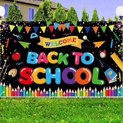 Back to School Decorations, Large Size Welcome Back to School Backdrop Welcome t