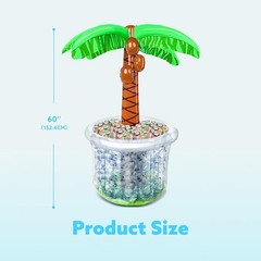 60″ Inflatable Palm Tree Cooler, Beach Theme Decor, Pool Party Decorations, L…