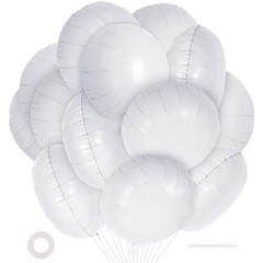 20 Pcs White Round Shaped Balloons,18 Inch Round Foil Balloon,Giant Round Myl…