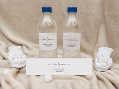 Wedding Water Bottle Label, Minimalist Wedding Welcome Stickers – Rectangles