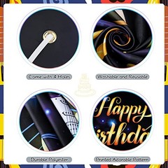 Music Note Guitar Happy Birthday Banner, Musical Note Rock and Roll Party
