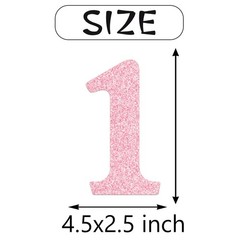 12 PCS Pink 1st Birthday Centerpieces Glitter Number 1 Table Topper Decor