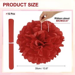 14inch Tissue Paper Pom Poms 12PCS Pom Poms Paper Flowers Ball Tissue Paper F…