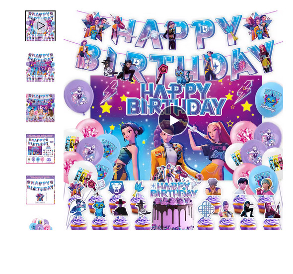 2026 New K-pop Anime Party Decor Set, Cartoon Birthday Banner Balloon Backdrop K