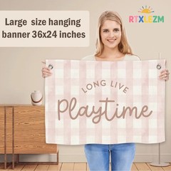 Long Live Playtime Banner Playroom Decor，Pink Playroom Decor for Girls Room, …
