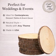 Set of (10) Medium 9-11″ Wood Slices for Centerpieces! Wedding and Baby Showe…