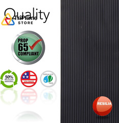 RESILIA Black Plastic Floor Runner – Embossed Wide Rib 15″ x 48″,