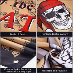 Pirate Door Banner Party Backdrop Halloween Birthday Decoration Photo Booth Prop