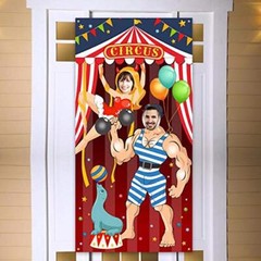 Carnival Circus Party Decoration Carnival Photo Door Banner Backdrop Props,
