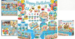Hello Summer Beach Birthday Decorations for 24 Guests – Complete Party Set
