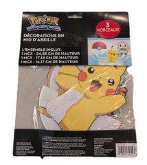 Pokemon Poke Ball Pikachu Hanging Honeycomb Decor 3 Pc