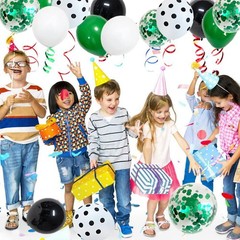 Green White Black Balloon Garland Arch Kit – Green Black White Balloons Socce…