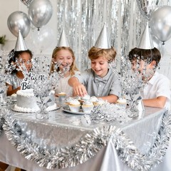 12 PCS Silver Glitter Metallic Foil Spray Star Burst Table Centerpiece Decor