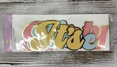 It’s Party Time String Banner Retro Font 72” Pink Blue Yellow Trimmed In Gold