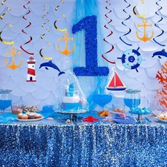 20 Pieces Nautical Hanging Swirl Cruise Ship Anchor Nautical Sailor Theme Par…