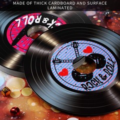 35 Colorful Cardboard Record Cutouts for Retro Music Parties and Events