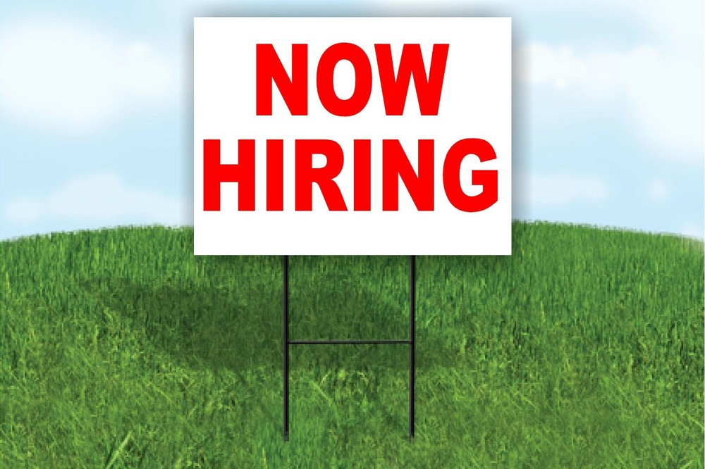 NOW HIRING Red restaurant Yard Sign ROAD SIGN with stand