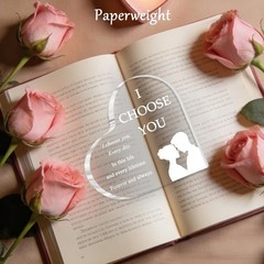 I Choose You Romantic Acrylic Gift: Heart Plaque for Every Special Occasion