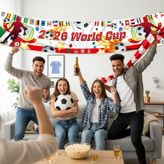 World Cup Banner for 2026 International Flags Decorations around the World Cup B