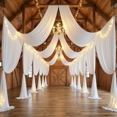 10ft x 15ft Ivory Wrinkle Backdrop Curtains for Parties,Silky Polyester Fabric