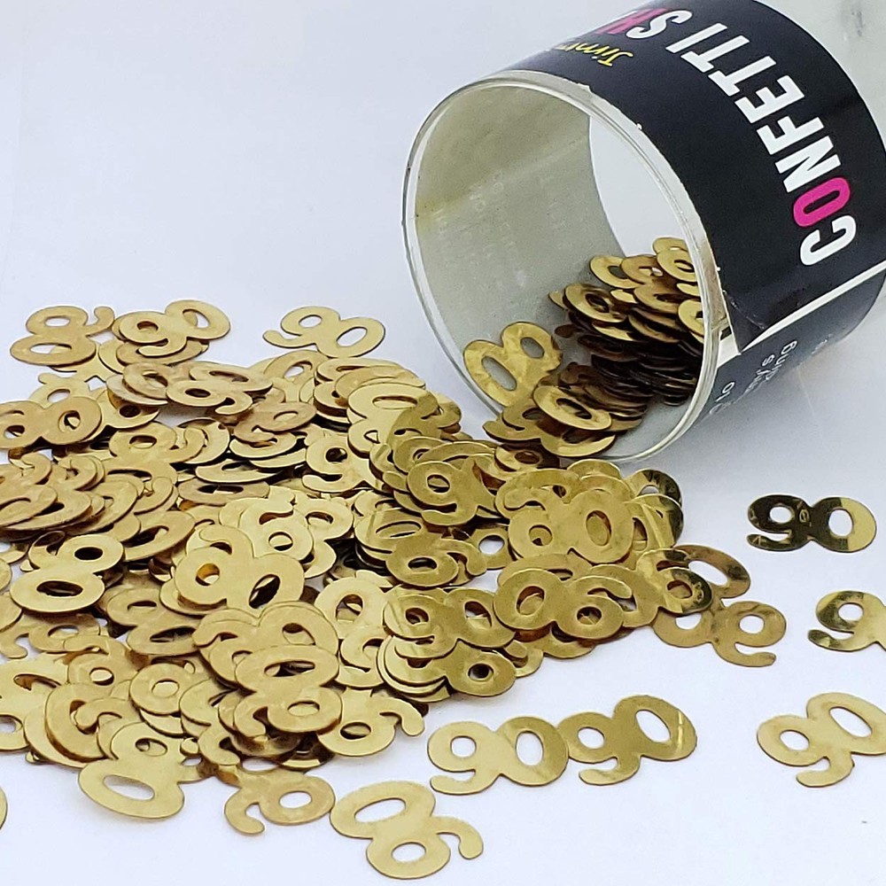 Confetti Number 90 Gold 1.5 oz Birthday Anniversary Table Decoration 1 PCS