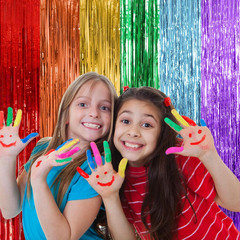 10 Pack Rainbow Party Backdrop Streamers Decorations Colorful Foil Fringe Curtai