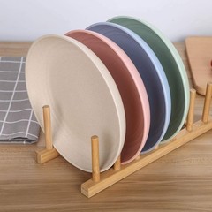 LuckyZone 7.8 Inches Unbreakable Wheat Straw Plates – Inches, Beige