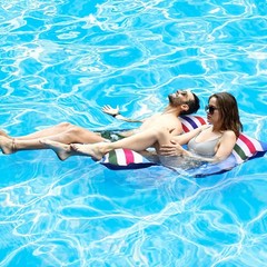 Fabric Pool Hammock Floats, XL, 2Pack Inflatable Water Hammocks Floaties 4-in…