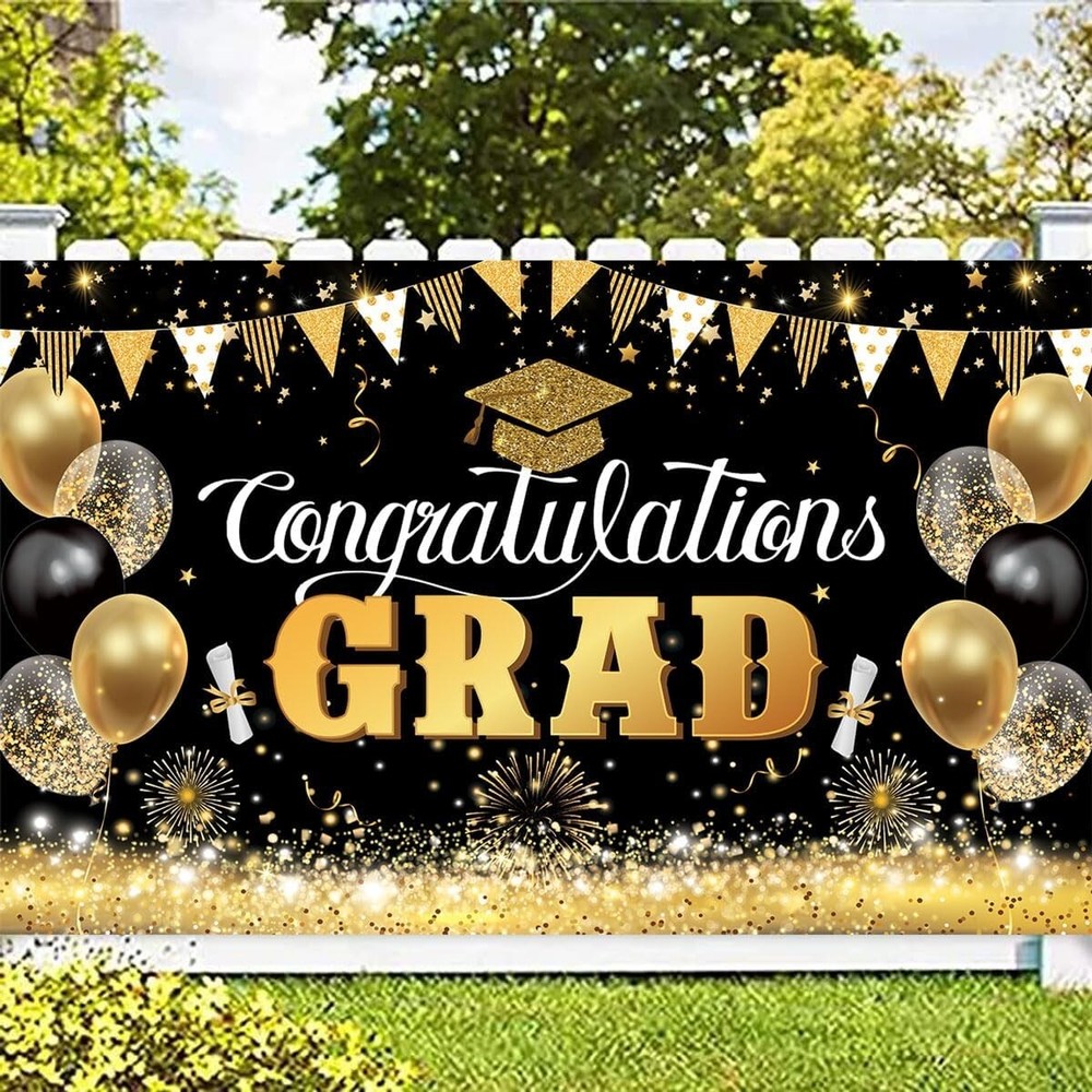 Congrats Grad Banner Congratulations Banner Xtra Large Size 72×44 Inch Grad New