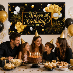 MODAIO Birthday Party Backdrop Banner – 72.8 x 43.3 Inches