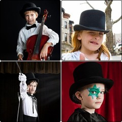3 Pack Black Felt Top Hats for Kids,Magician Hat Costume,Tall Victorian Tuxed…