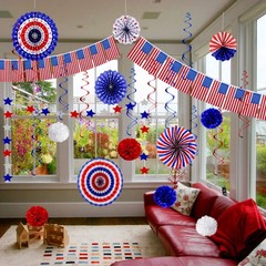 26Pcs 4th of July Decorations Patriotic Decor USA Flag String Red White Blue …