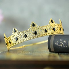 NA King Crown and Birthday Sash, Prom Decoration Gifts for Men Gold-1