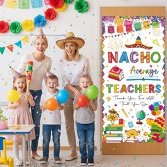Teacher Appreciation Decorations Door Cover – White 72.8 x 35.4 inches, white