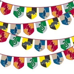 50Ft Wizard Party Decorations Red Green Blue Green Magical Themed Nylon Banne…