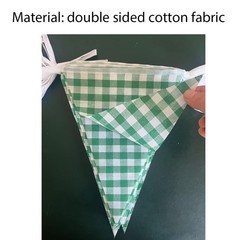 16 Meters 52ft Green White Checkered Banner Cotton Fabric Double Sided Gingha…