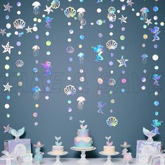 Iridescent Mermaid Birthday Party-Decorations Garland – 80FT Little Mermaid Them