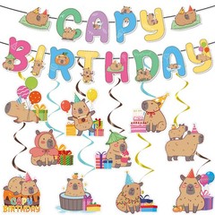 Deorfuy Capybara Birthday Party Decorations – 3 inches x 6 inches, Multicolor