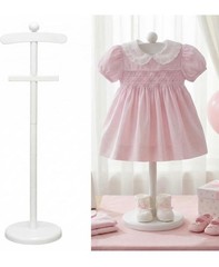 Bucherry Wooden Baby Clothes Display Stand Adjustable Dress Hanger Rack White