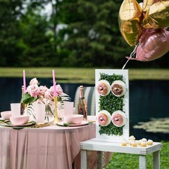 Champagne & Donut Wall Stand 2-in-1 Donut Wall + Wine Flute Holder Glass Display