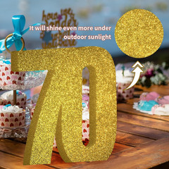 70Th Birthday Decorations for Men and Women,70Th Anniversary Decorations,Gold Gl
