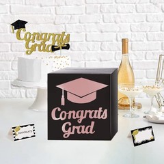 Rose Gold Cardboard Grad Money Holder Foldable Box